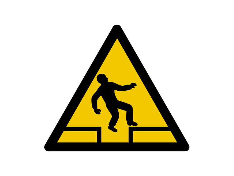 Panneau d'avertissement - Signalétique W249 - Risque de chute Dénivellement