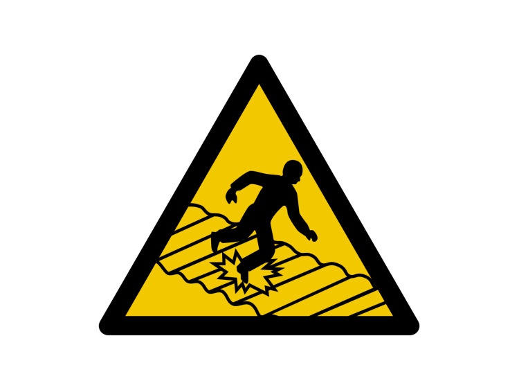 Panneau d'avertissement - Signalétique W253 - Attention Toit Fragile