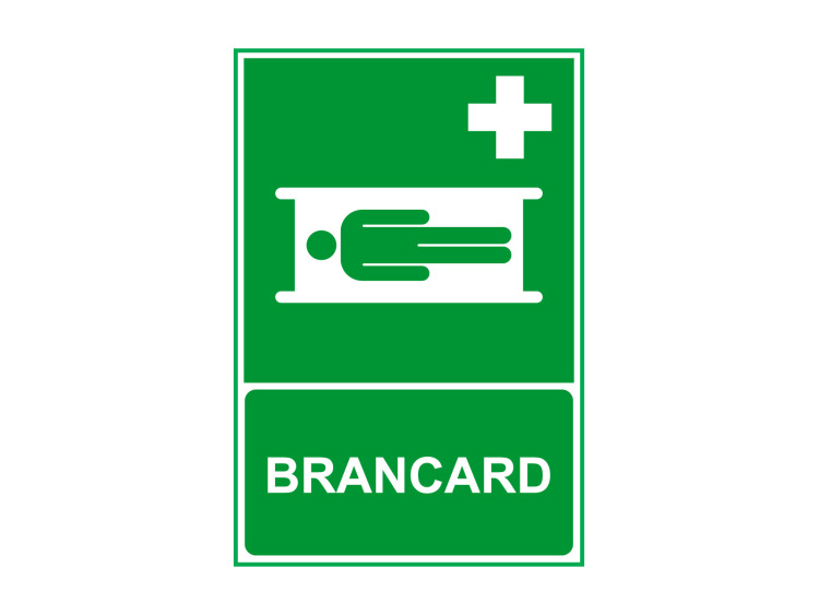 Panneau d'évacuation et de sécurité - Signalétique E403 - Brancard