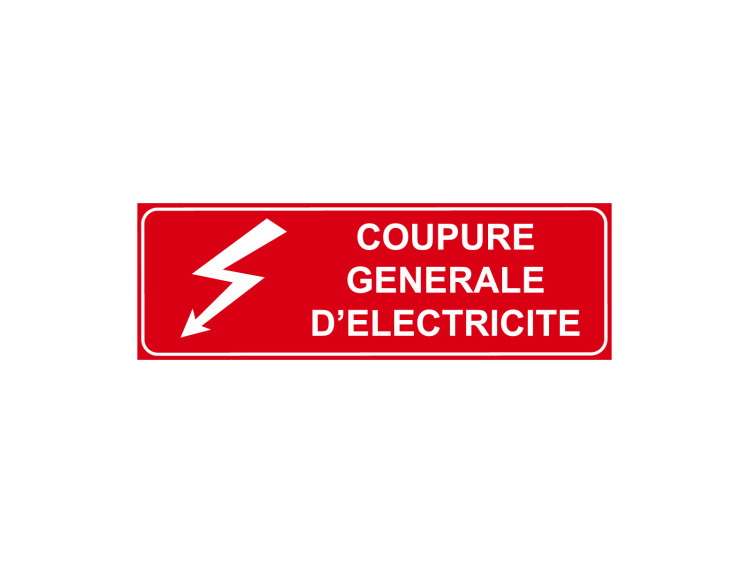 Panneau d'Interdiction - Signalétique P306 - Coupure générale d'éléctricité