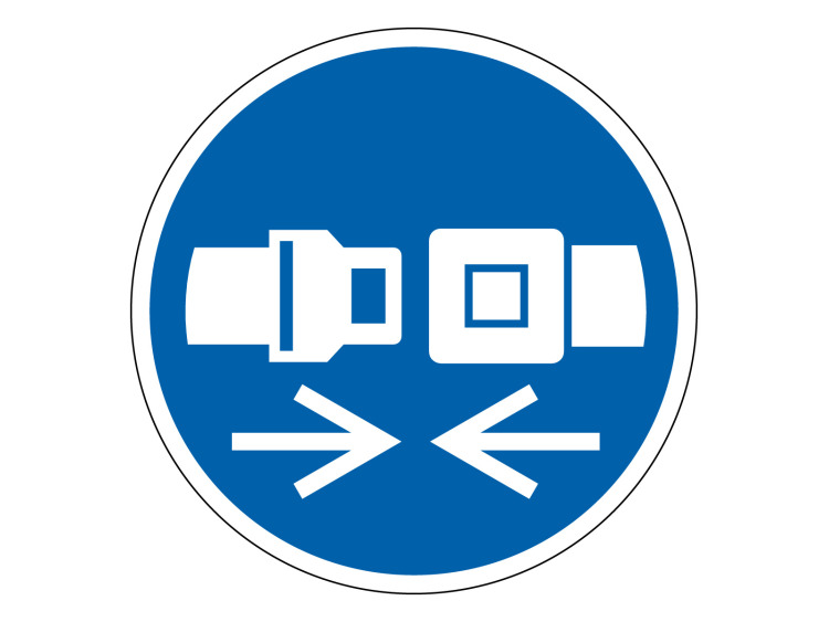 Panneau d'obligation - Signalétique M020 - Attacher la ceinture de sécurité