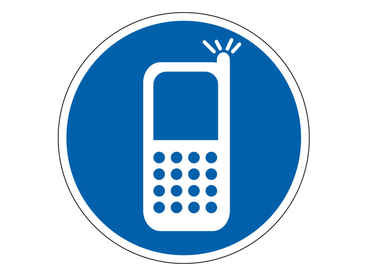Panneau d'obligation - Signalétique M180 - Allumez votre mobile