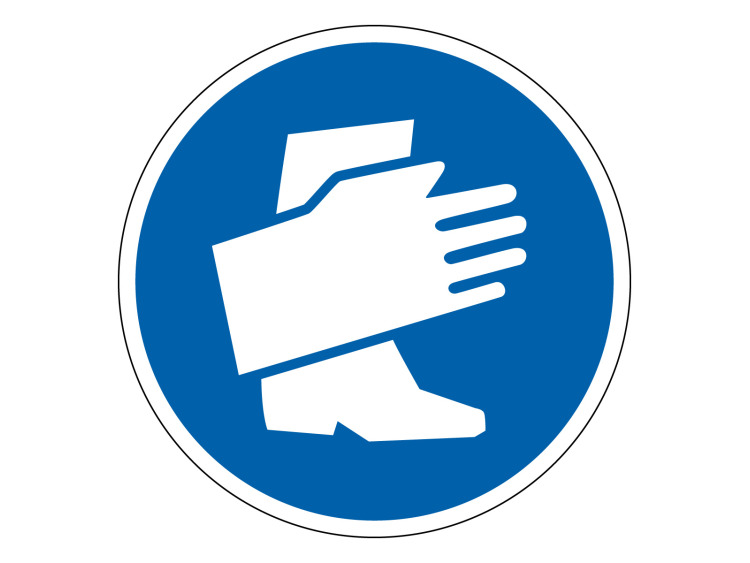 Panneau d'obligation - Signalétique M202 - Gants et chaussures de protection obligatoires