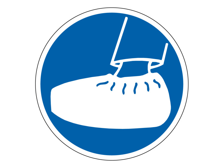 Panneau d'obligation - Signalétique M214 - Port de sur-chaussures obligatoire