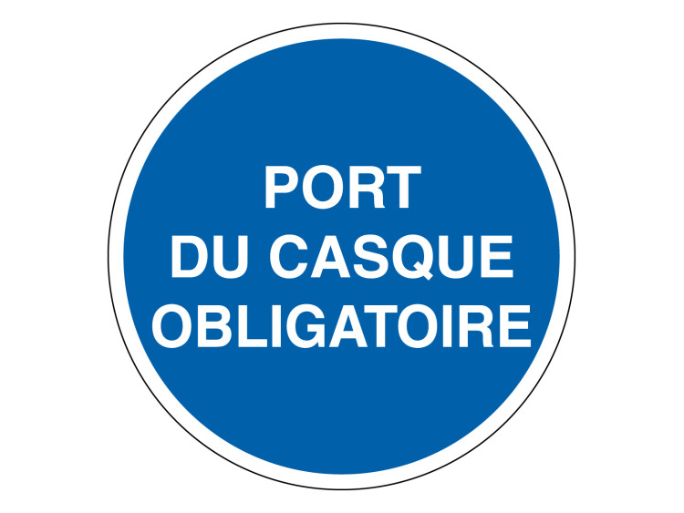 Panneau d'obligation - Signalétique M300 - Port du casque obligatoire
