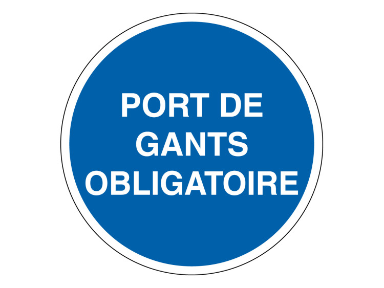 Panneau d'obligation - Signalétique M302 - Port de gants obligatoire