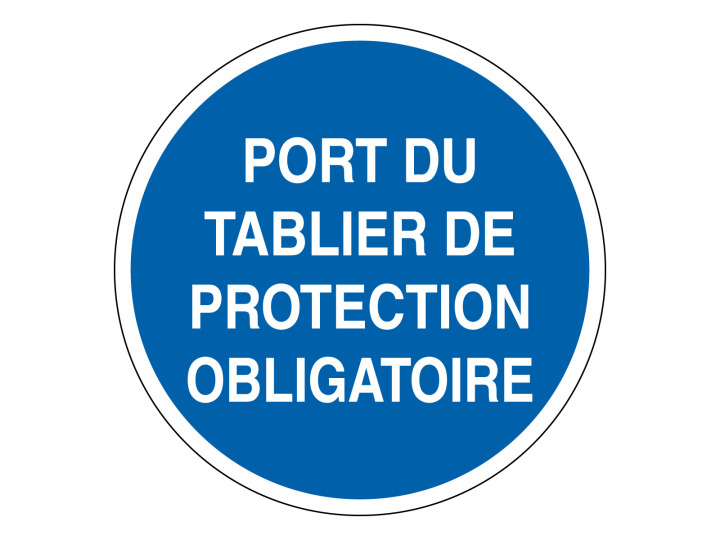 Panneau dobligation  Signalétique M306  Port du tablier de protection obligatoire