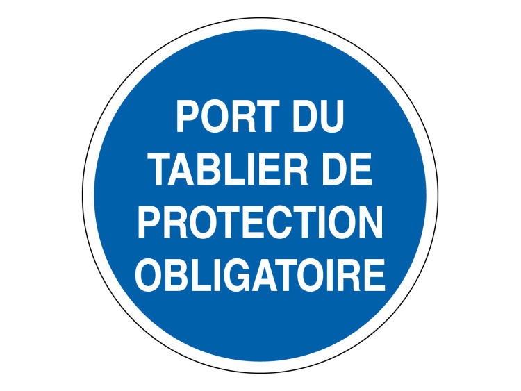 Panneau d'obligation - Signalétique M306 - Port du tablier de protection obligatoire