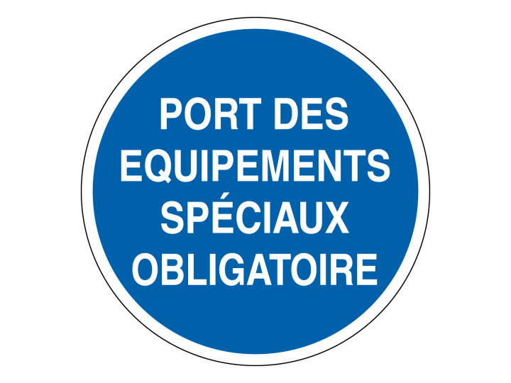 Panneau dobligation  Signalétique M308  Port des équipements spéciaux obligatoires