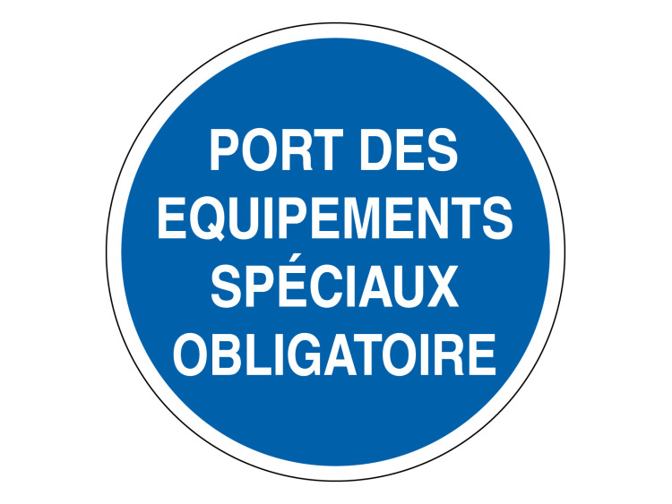 Panneau d'obligation - Signalétique M308 - Port des équipements spéciaux obligatoires