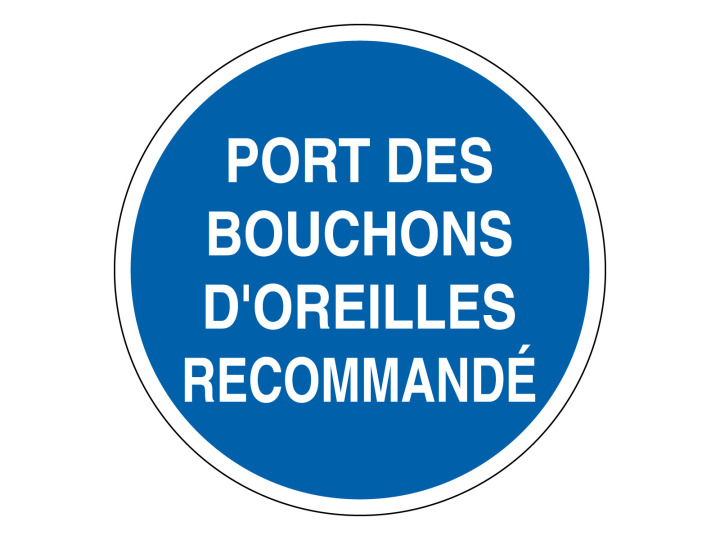 Panneau dobligation  Signalétique M309  Port des bouchons doreilles recommandé