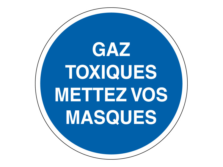 Panneau d'obligation - Signalétique M316 - Gaz Toxiques mettez vos masques