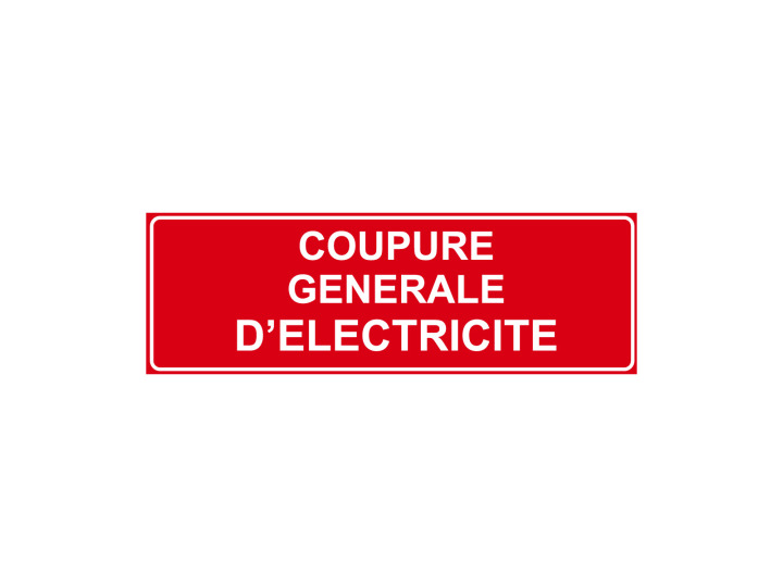 Panneau Incendie  Signalétique F164  Coupure générale délectricité