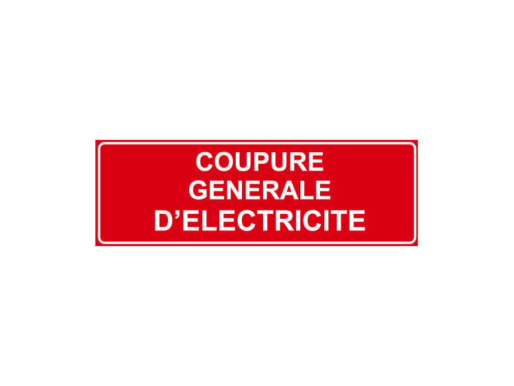 Panneau Incendie - Signalétique F164 - Coupure générale d'électricité