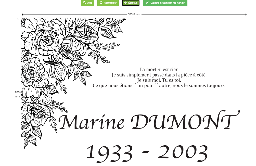 plaque funéraire personnalisée